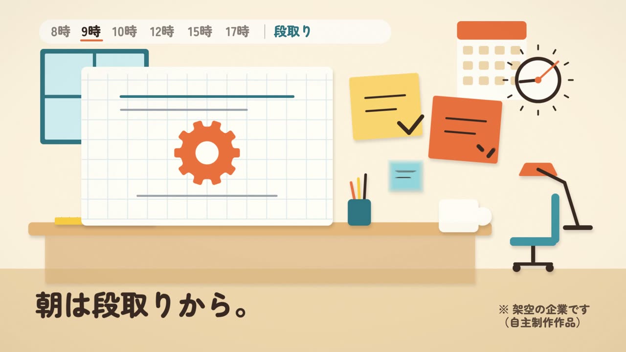段取り：図面→歯車→付箋→チェック