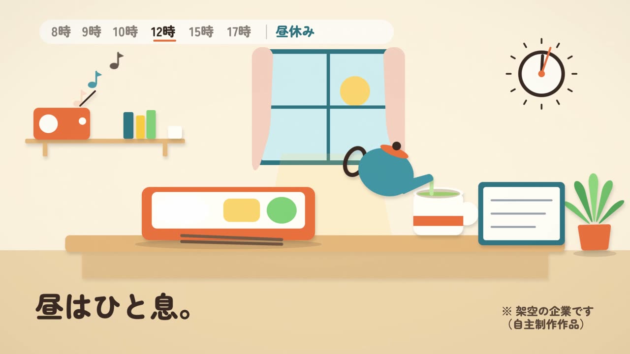昼休み：注ぐ→満ちる→湯気